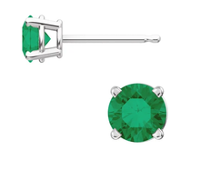 Load image into Gallery viewer, Genuine Emerald Studs