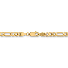 Load image into Gallery viewer, 14k Yellow Gold Beveled Flat Figaro Chain