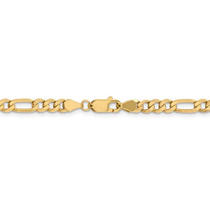 14k Yellow Gold Beveled Flat Figaro Chain