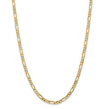 Load image into Gallery viewer, 14k Yellow Gold Beveled Flat Figaro Chain