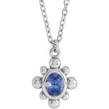 Load image into Gallery viewer, Natural Oval Cut Tanzanite Beaded Pendant
