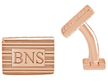 Load image into Gallery viewer, 14k Yellow Gold-Plated Sterling Silver 13 x 18 mm 3-Letter Serif Monogram Cuff Links