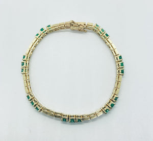 Emerald Gemstone Geometric Bracelet