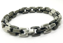 Load image into Gallery viewer, Men&#39;s Black Stainless Steel Link Bracelet