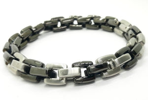 Men's Black Stainless Steel Link Bracelet