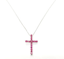 Load image into Gallery viewer, Ruby Gemstone Cross Pendant