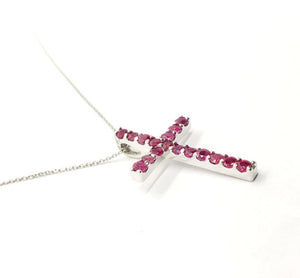 Ruby Gemstone Cross Pendant