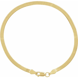 14K Yellow Flexible Snake/ Herringbone Chain 7" Bracelet